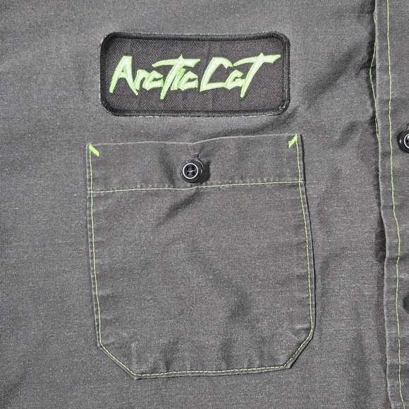 Arctic Cat  Distressed Garage Button Up Shirt Mens XL Snowmobile Mechanic - Picture 3 of 9